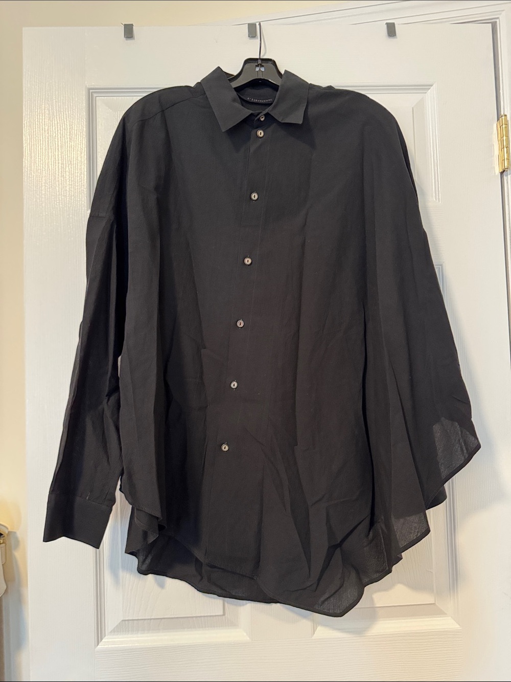 Forme 3'320432896 Women’s Black Button-Up Long Sleeve Shirt Size XL 100% Cotton